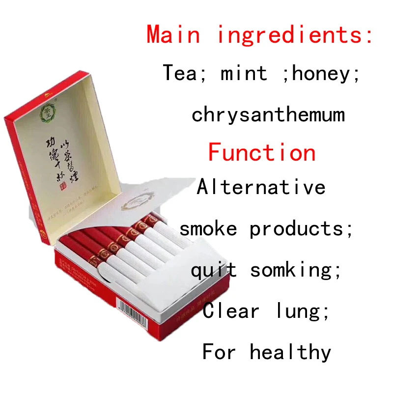Red leaf Herbal Cigarettes clearing lung to Quit smoking No Nicotine& Tobacco Cigarettes Tea