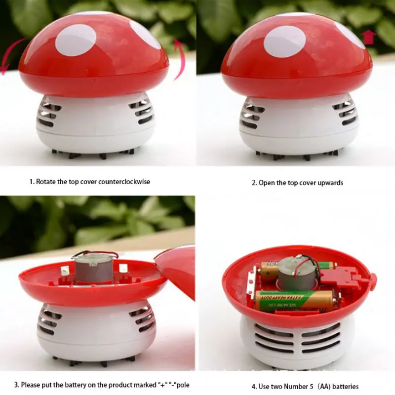 Бытовой милый мини-пылесос в форме Грибов Настольный пылесос умный ручной с