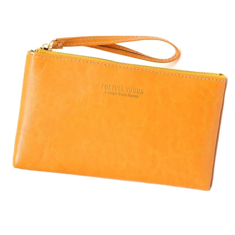 Однотонные кошельки для мужчин и женщин сумка из искусственной кожи на молнии