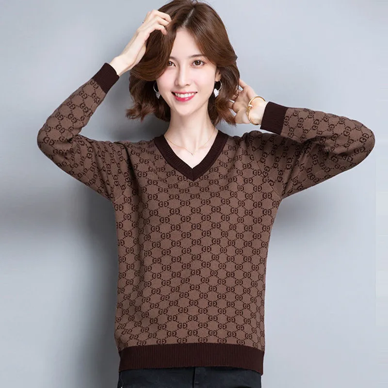 

Autumn and Winter Women's New Sweaters, Knitwear, Long Sleeve Top, Casual Loose and Thin Base Coat