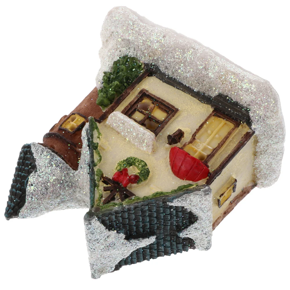 

1Pc Christmas Luminous Mini House Micro Resin House Decoration Chic Festival Gift