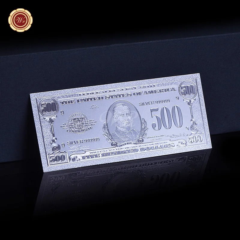 USD 500 США серебро банкнота$100 доллар чистого серебра фольги с сертификатом подлинности защиты Coa - Цвет: USD 500