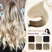 full shine omber tape in natural hair extensions human hair blonde color 100 remy human hair seamless skin weft glue on hair