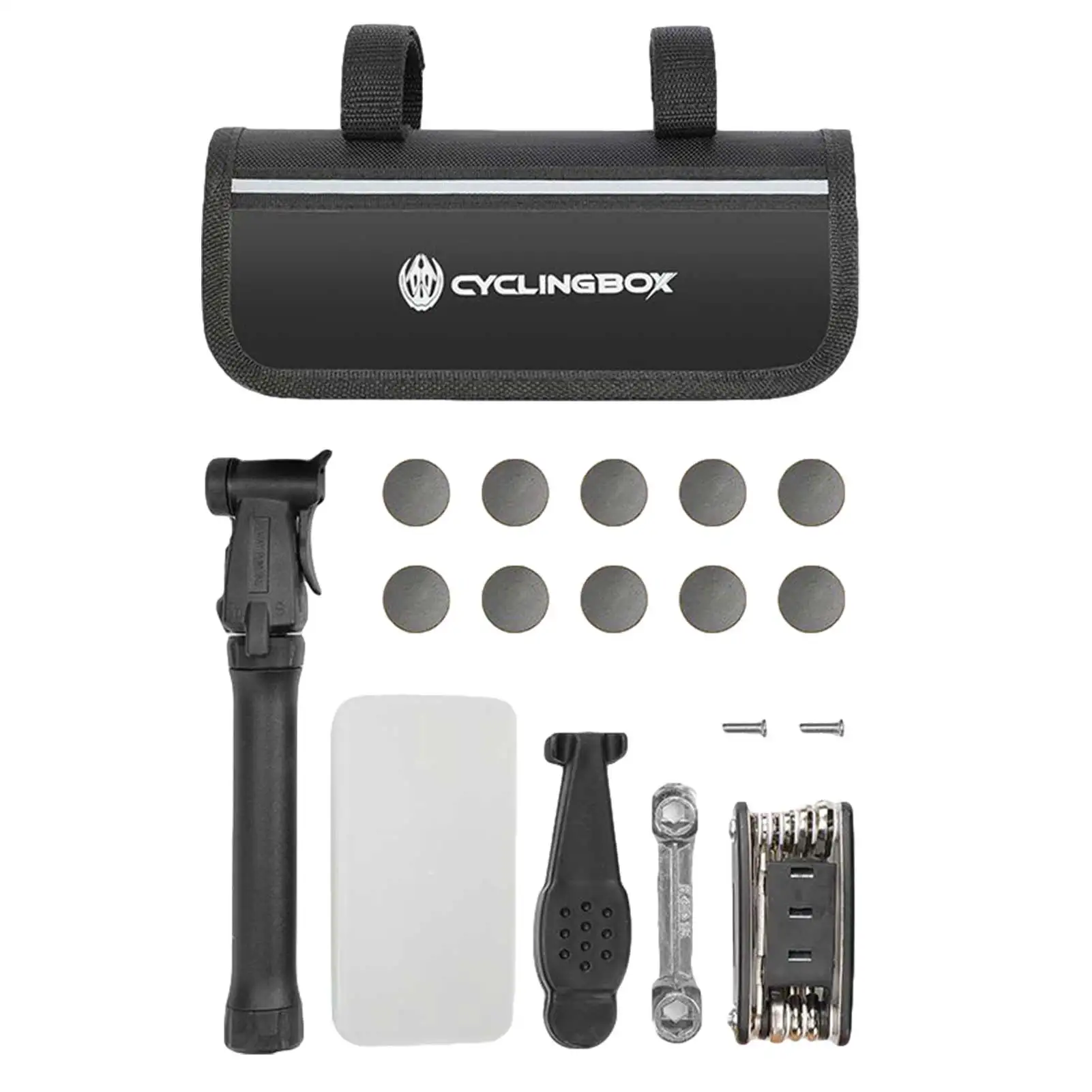 

Набор инструментов для ремонта велосипедных шин Портативный ручной воздушный насос MTB Многофункциональный гаечный ключ Отвертка с сумкой ...