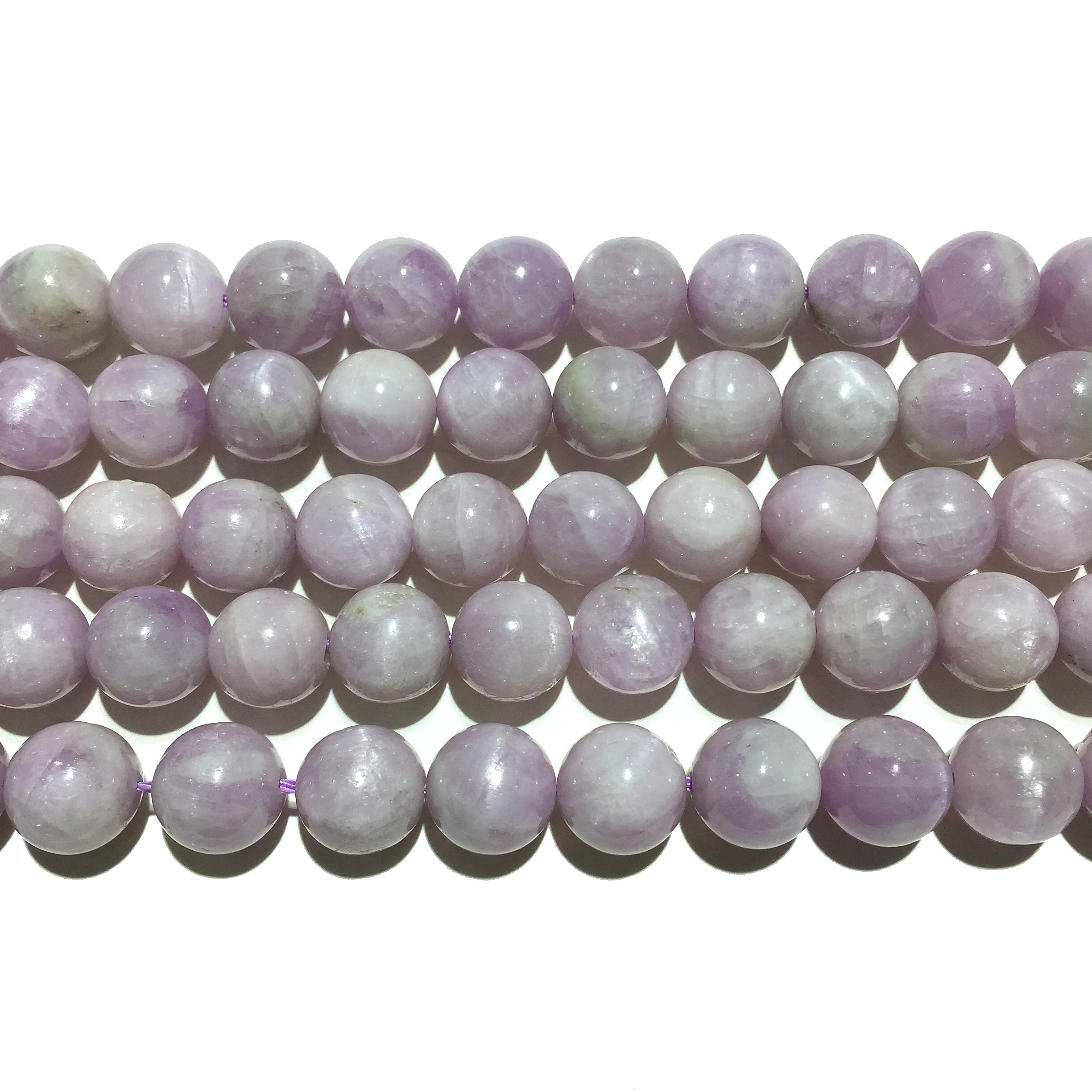 Оптовая цена Kunzite круглый фиолетовый натуральный бисер исцеляющий камень для