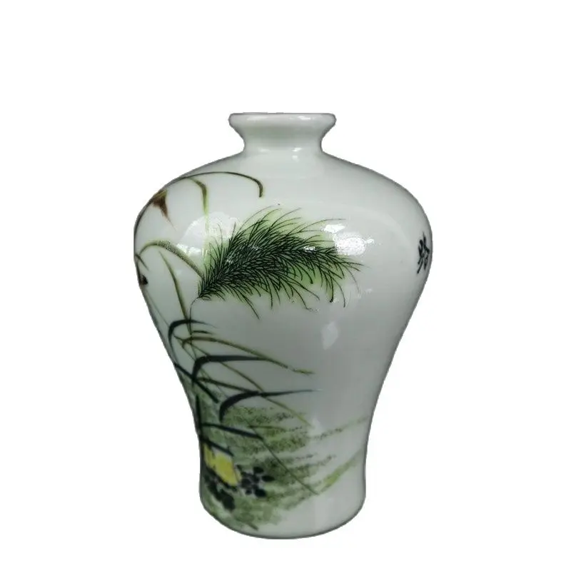 

Китайская старая фарфоровая Пастельная дорожная ваза с высокой посадкой и рисунком сливы