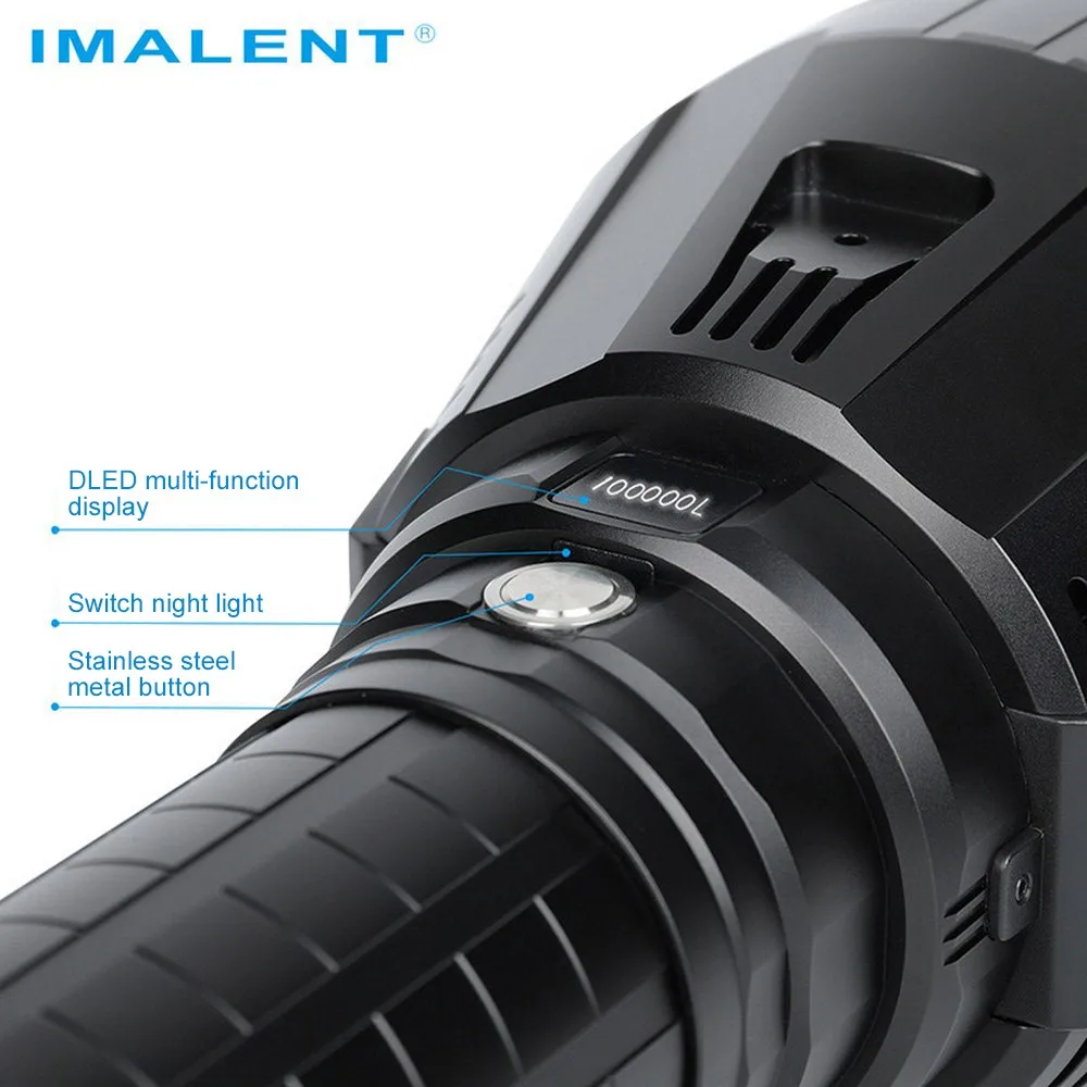 Murah IMALENT Senter Paling Terang 100000 Lumen MS18 Leds Isi Ulang Cree XHP70.2 Lampu Sorot Luar Ruangan Senter Caming Alat Bertahan Hidup