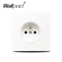 stainless steel panel french socket wallpad white 110v 240v 16a wall socket power supply
