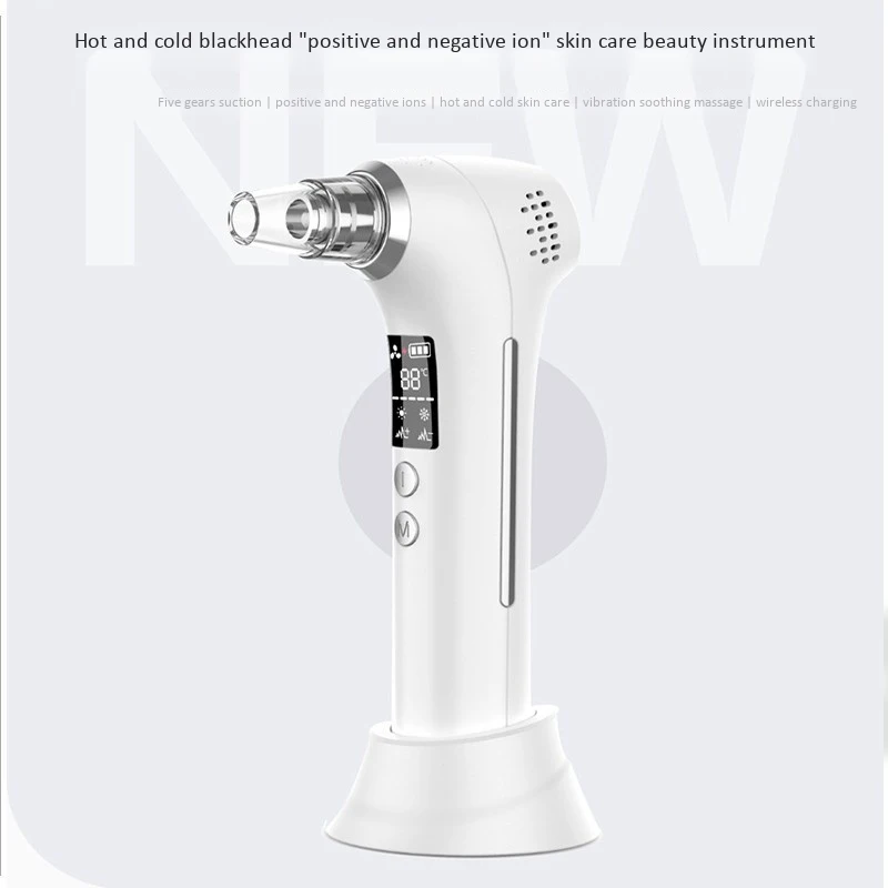

Pore Vacuum Blackhead Point Extractor Pimple Removal Face Acne Cleaner Skin Care Tool Cold Hot Facial Beauty