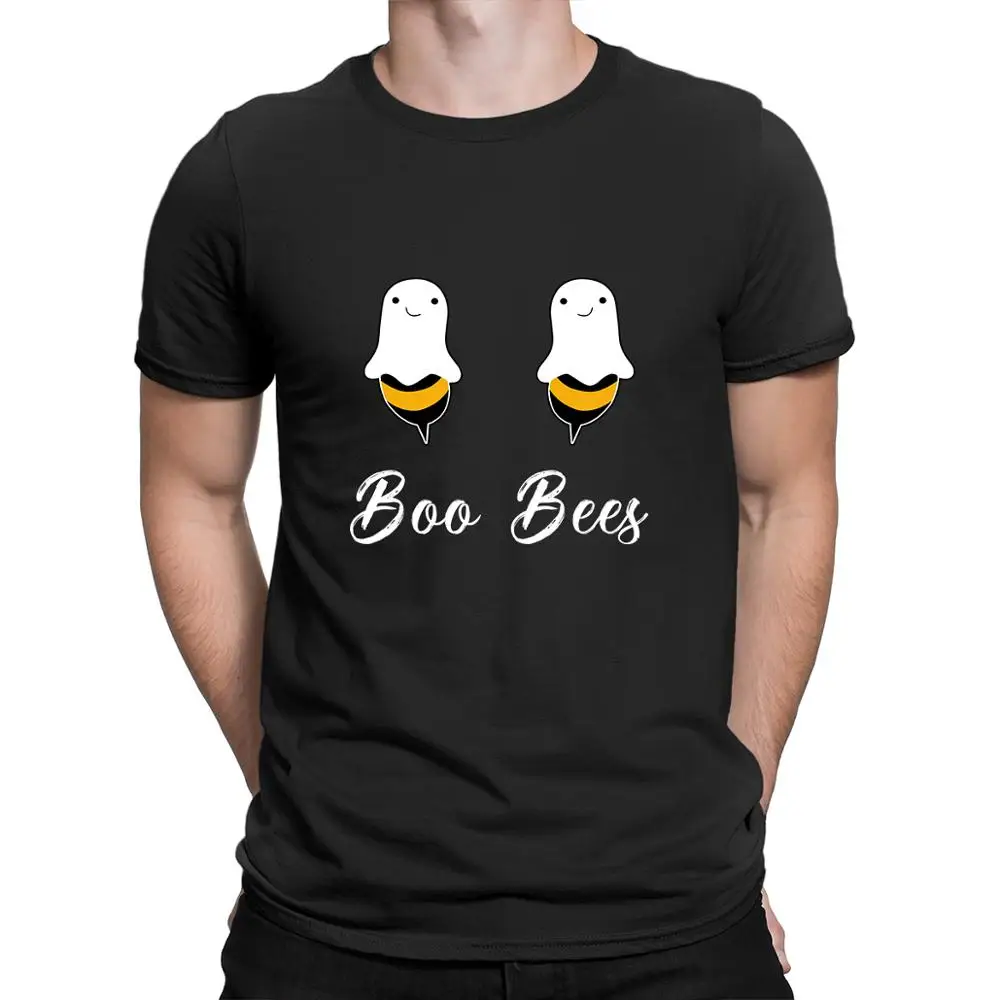 black Boo Bees/костюм на Хеллоуин для пар забавные вечерние мужские футболки в винтажном стиле футболка из хлопка для родителей и детей высокого качества - Цвет: black