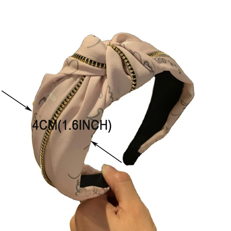 

Wide Chain Twist Knot Headbands Letters Printed Solid Color Hairbands No-Slip Makeup Hair Bands Hops Accessories For Women Gilrs