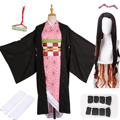 package D Лидер продаж; Новинка; аниме «Demon Slayer: Kimetsu no Yaiba»; Косплей; Kamado Nezuko; женская японская одежда; костюм для косплея - Цвет: package D