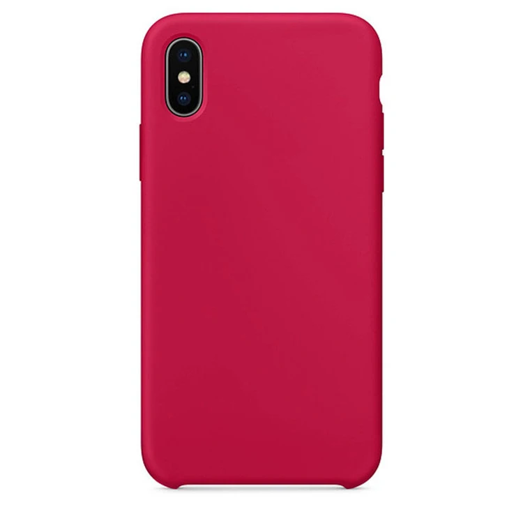 Rose Red Официальный силиконовый чехол для iPhone 7 8 Plus, задняя крышка с логотипом для Apple iPhone 11 Pro XR X XS MAX 6 6S PLUS, чехол - Цвет: Rose Red