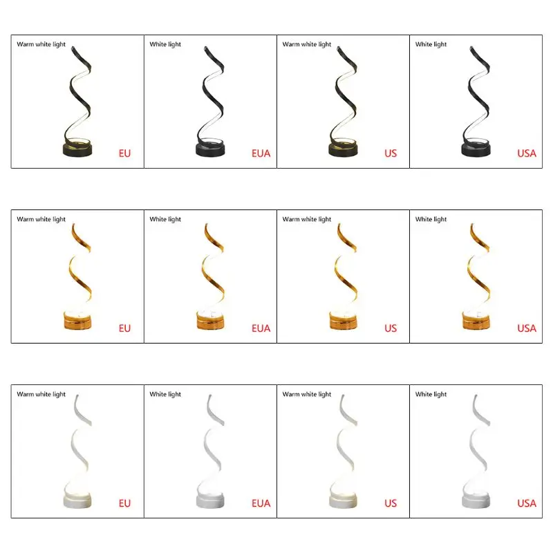 

Modern Spiral LED Table Lamp Curved Desk Lamp Modern Light Bedside Bedroom Dropshipping