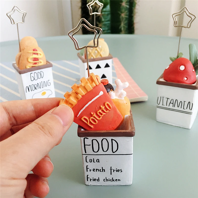 Милый держатель для карт кактус из смолы в форме продуктов питания оболочки