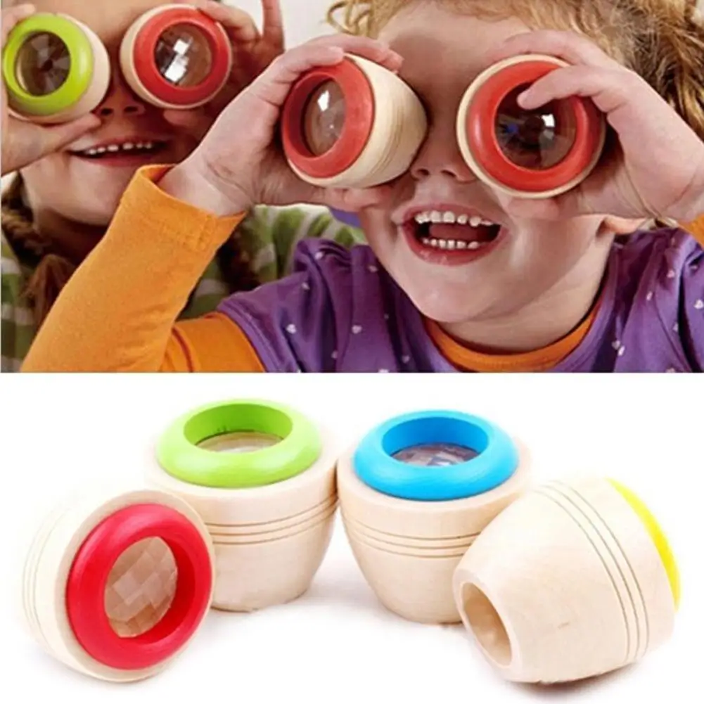 Деревянный волшебный калейдоскоп эффект многоугольной призмы дети обучающая