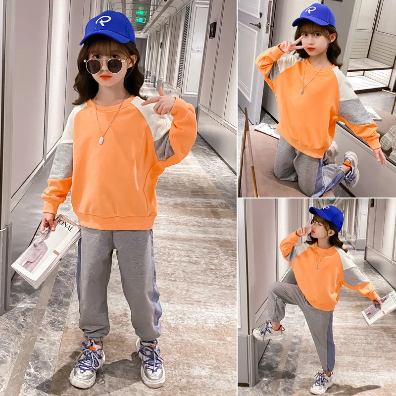 

ZWY588 Girls Clothes Baby Autumn Spring Long Sleeve Shirts + Pants Suits Kids Clothes Teen Children Clothing Sets 3-10 Years
