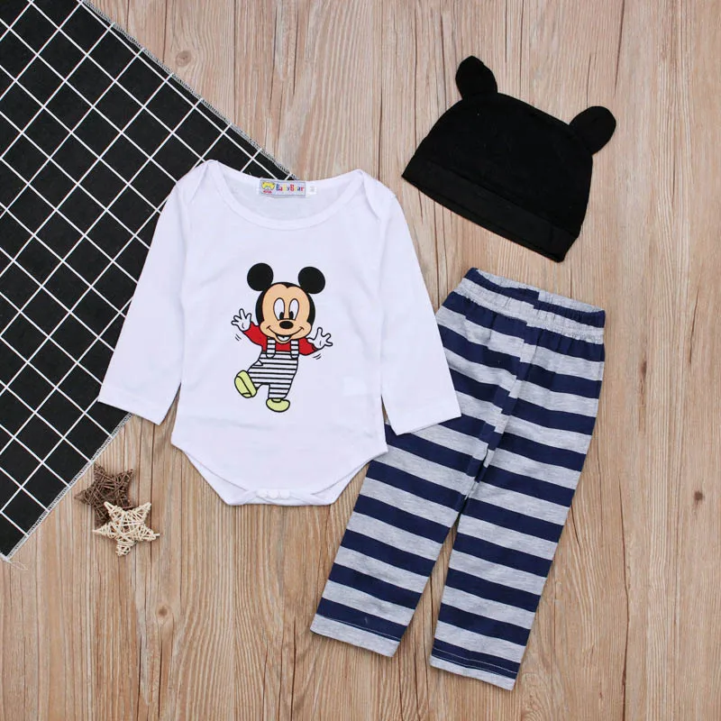 Одежда для малышей с изображением Микки и треугольника штаны хлопковая одежда