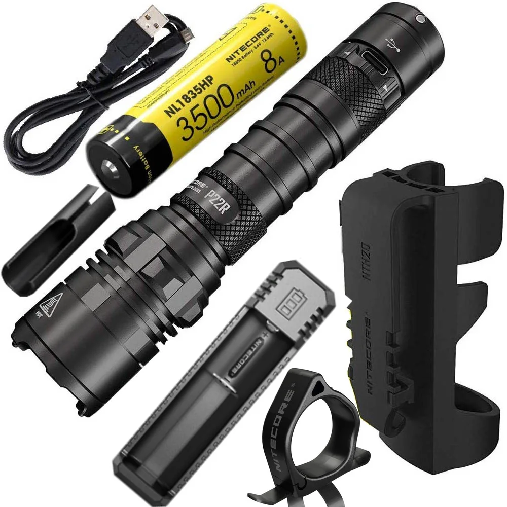Перезаряжаемая USB вспышка NITECORE P22R светильник hp35 HD белый свет макс. 1800 люмен броск