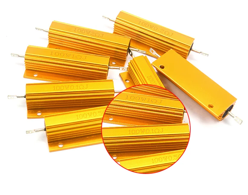 RX24 50W 100W Aluminum Power Metal Shell Case Wirewound Resistor 0.01R ~ 100K 1 6 8 10 20 200 500 1K 10K ohm resistance