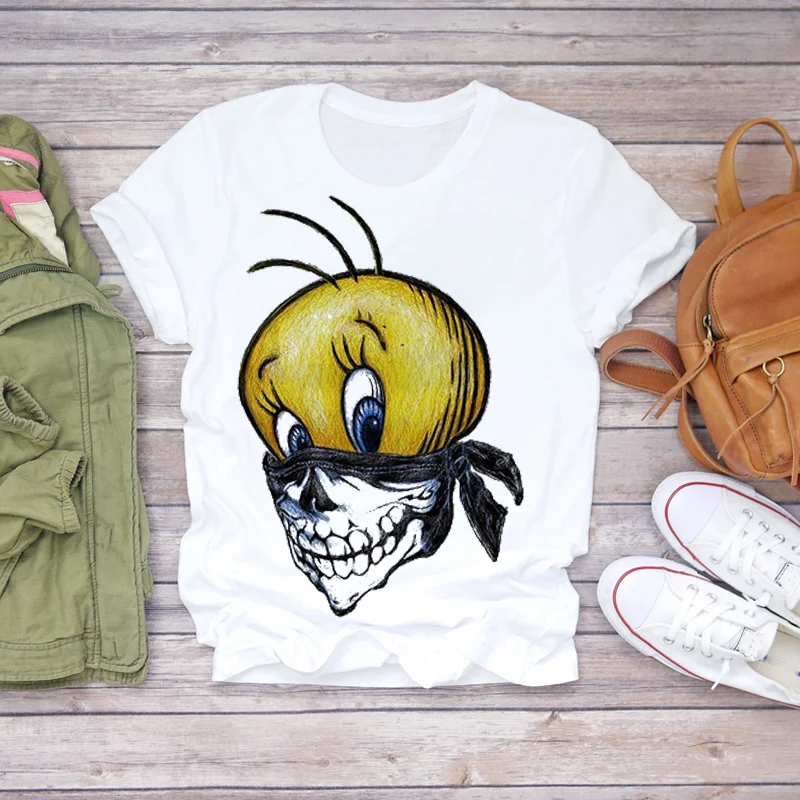 

Top T Shirt Ladies Womens Graphic Female Tee T-Shirt Women 2020 Summer Fashion Skull Sunflower Cue Short Sleeve Lady T-shirts