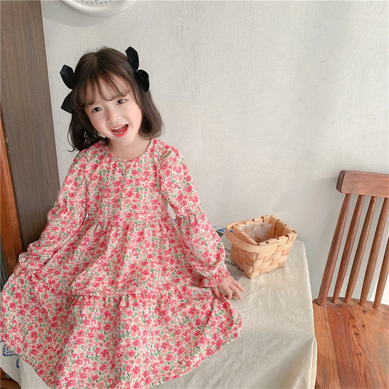 

Girl Dress Kids Baby Gown 2021 Lovely Spring Autumn Toddler School Uniform Dresses Christmas Cotton Children Clothing