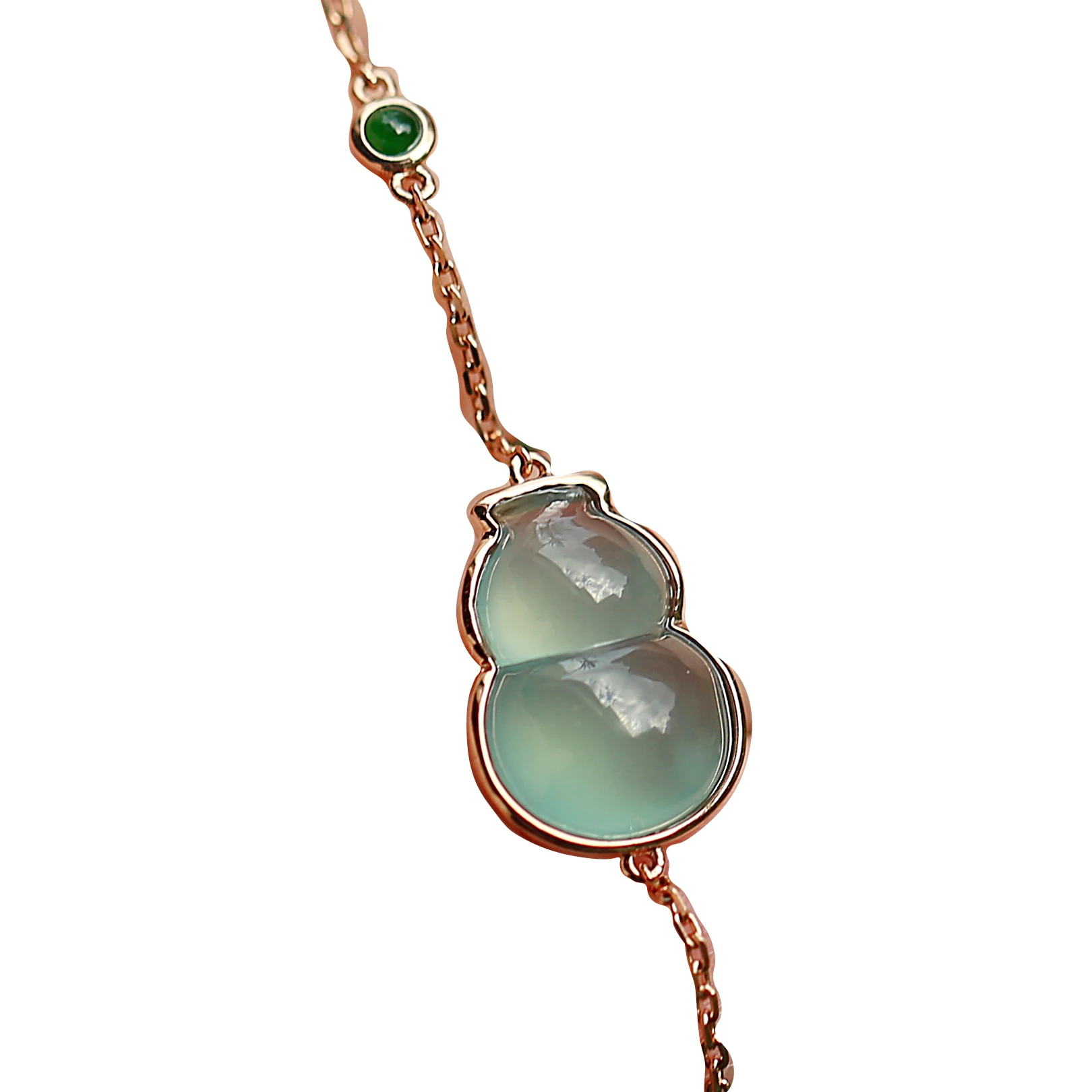 

[Ice Gourd] Tefal Jewelry Natural A- Level Jade 18K Gold High Ice Glass Type Female White Ice Bracelet Live Broadcast