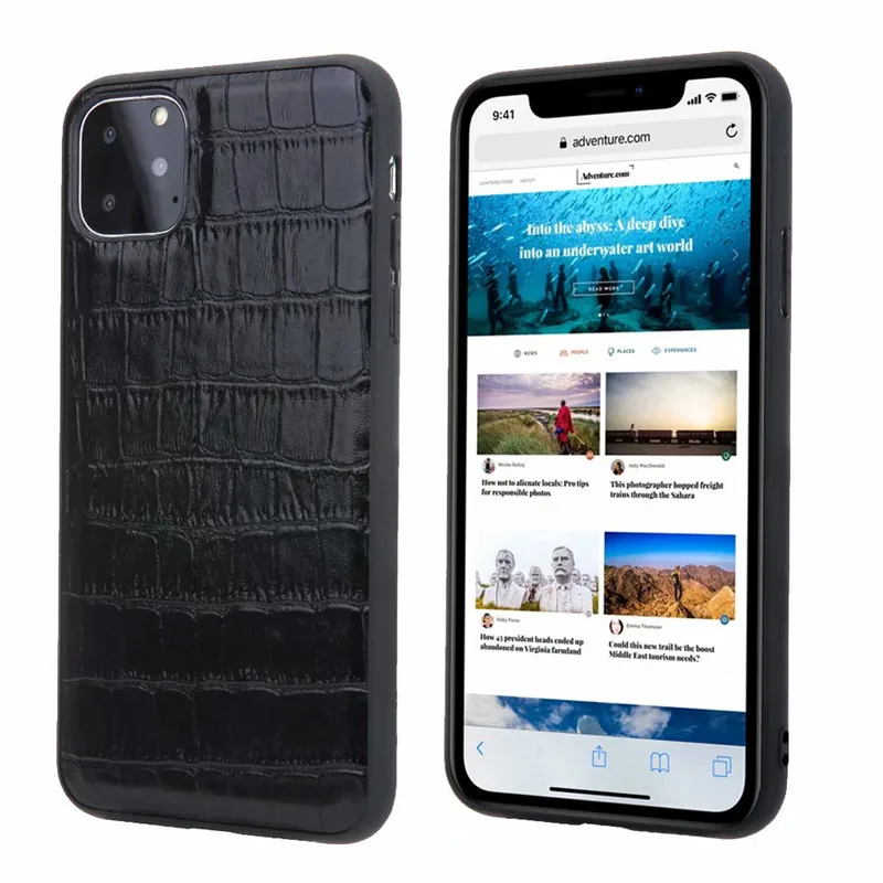 Luxury Genuine cow leather Retro Crocodile pattern Protection back Cover Case for iPhone11 Pro Max For IphoneX XR XS MAX |