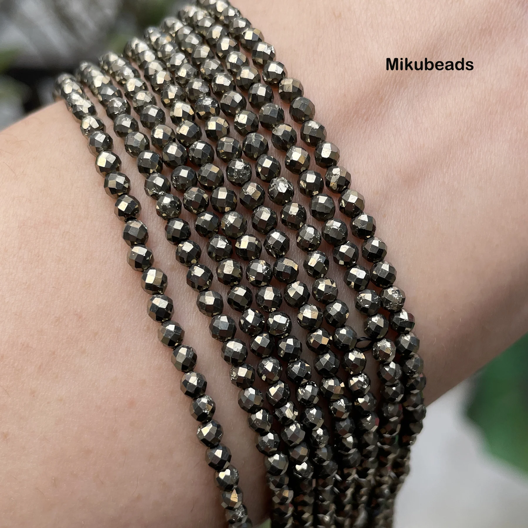 Натуральный 3 мм +-0 2 пиритовый граненый круглый камень свободные бусины