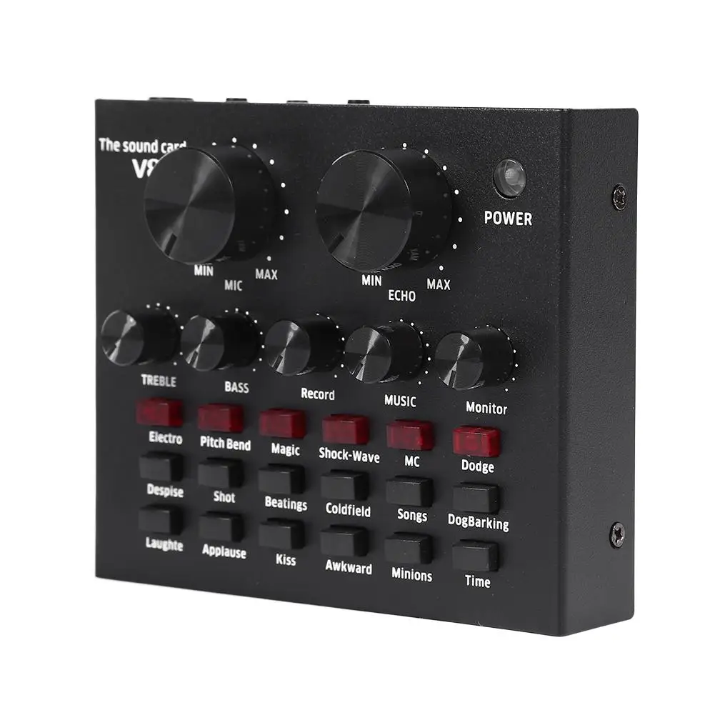 V8 аудио USB гарнитура микрофон K песня стерео живая трансляция звуковая карта