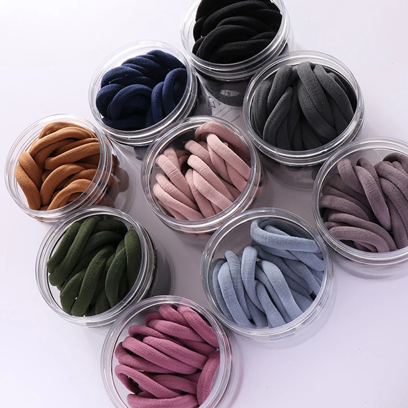 

Fashion Women Solid Color Elastic Hair Bands Simple Rubber Band Women Hairband Simple Durable Plain Rope Bands 20pcs