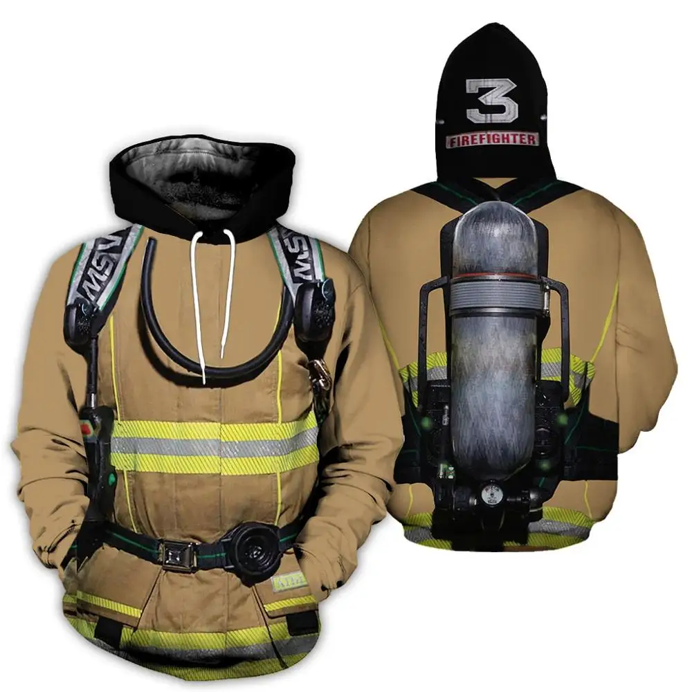 Новинка 2020 летние модные толстовки мужская одежда пожарного с 3D-принтом по всему
