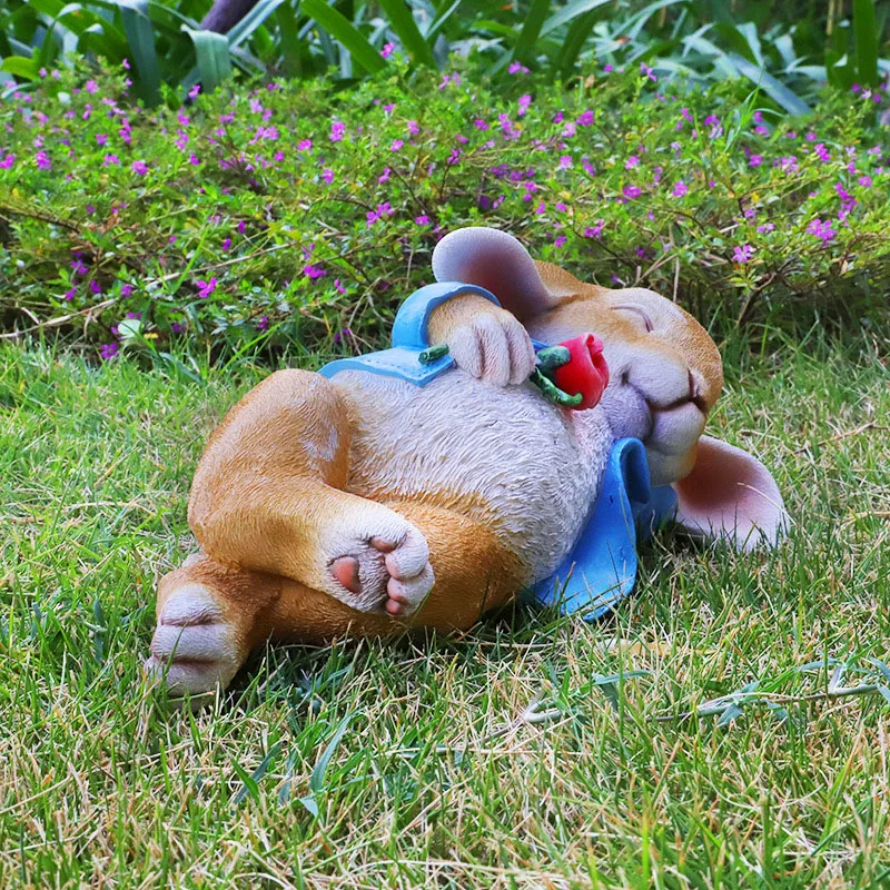 

Pastoral style cute cartoon simulation animal rabbit ornaments creative resin ornaments courtyard garden art furnishings