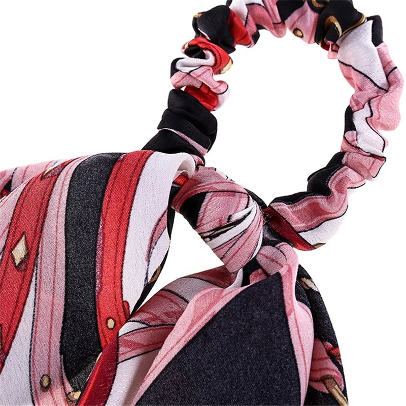 

Fashion Long Bowknot Hair Ribbons Scrunchies For Women Print Cloth Elastic Hairbands Hair Rope Ponytail Holder Hair Accessories