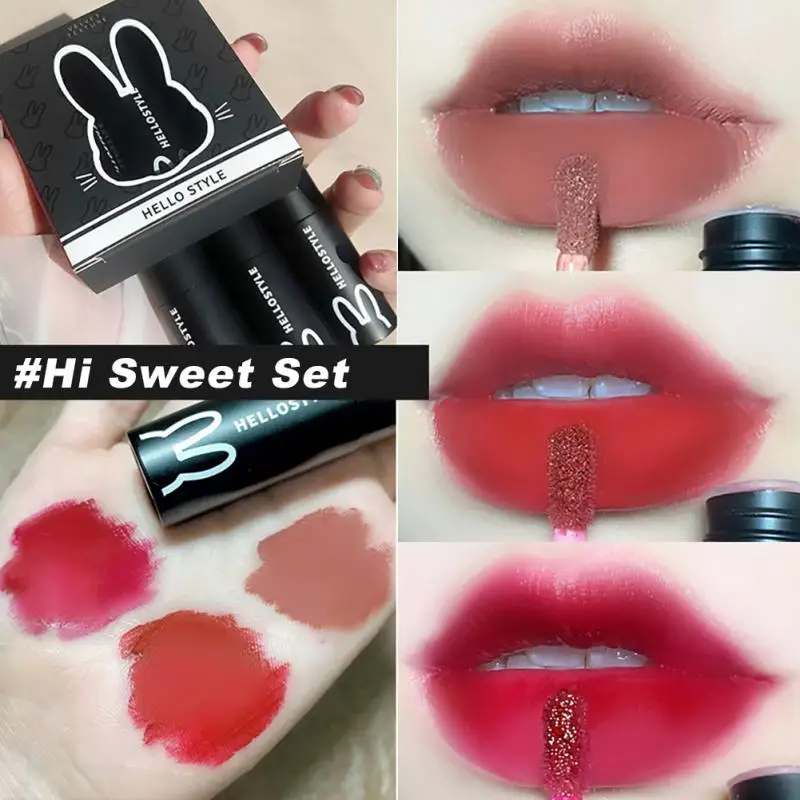 

Hellostyle Rabbit Lip Gloss Non-Stick Cup Easy To Wear Liquid Lipstick Waterproof Long-Lasting Lip Glaze Makeup Cosmetic Tools