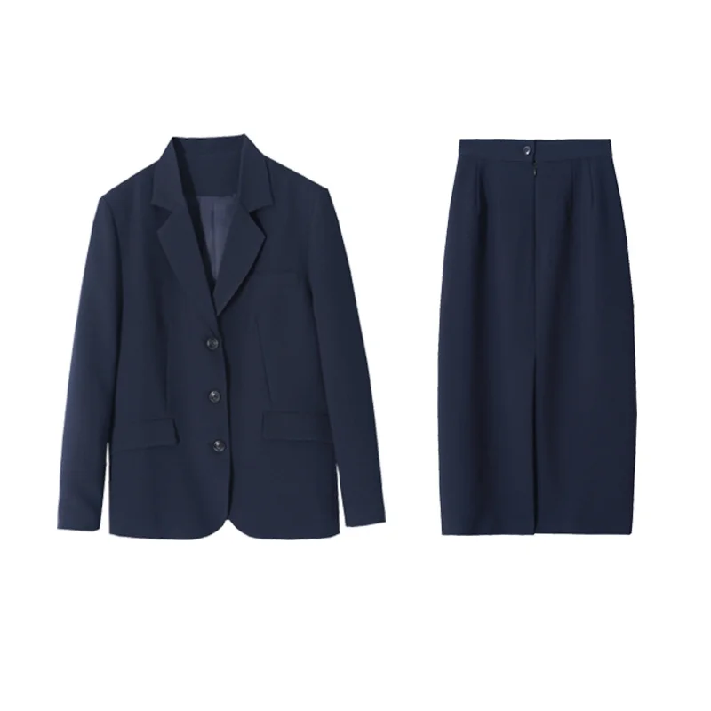 Женский винтажный костюм с юбкой повседневный свободный в западном стиле