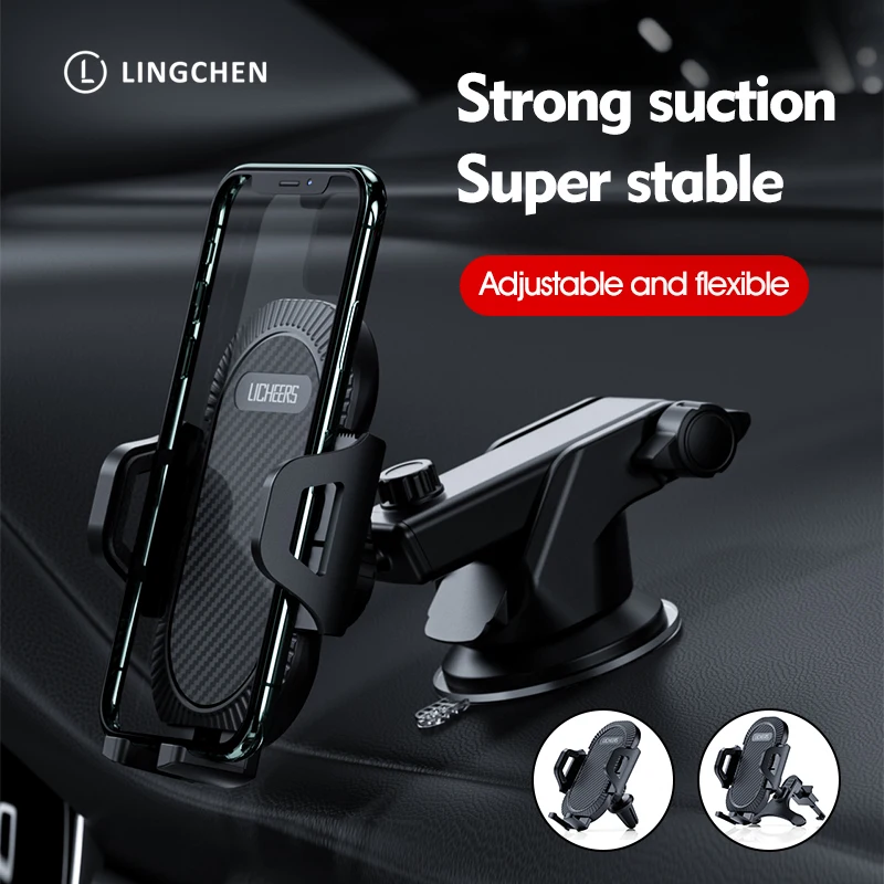 

Universal Car Phone Holder Bracket 4.7~6.5 inch Powerful Sucker Base No Magnetic For Center console Air Outlet Windshield