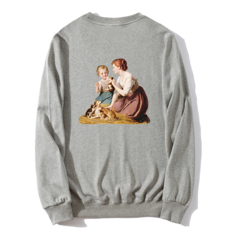 Весенние модные толстовки унисекс с принтом винтажный принт Иисус Дева Мария