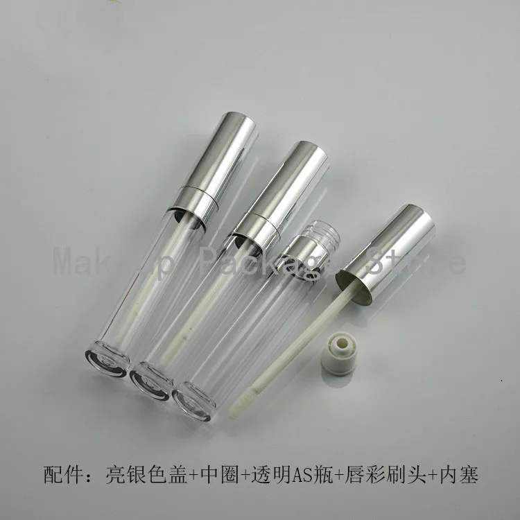 

10/30/50pcs 6ml Empty DIY Makeup Lip Gloss Bottle Rose Gold/silver Cover Clear Plastic Tube Eyelash Growth Labial Glair Bottle