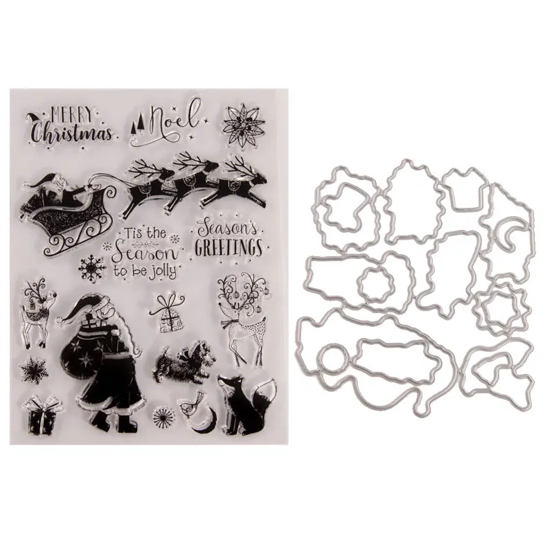 

Silicone Clear Stamps CUTTING DIES For Scrapbooking STENSICLS CHRISTMAS DIY PAPER Album Cards MAKING Transparent RUBBER Stamp
