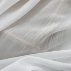 Современные белые прозрачные Занавески Из вуали для гостиной, вертикальные полоски, французские оконные занавески, тюлевые занавески для спальни на заказ