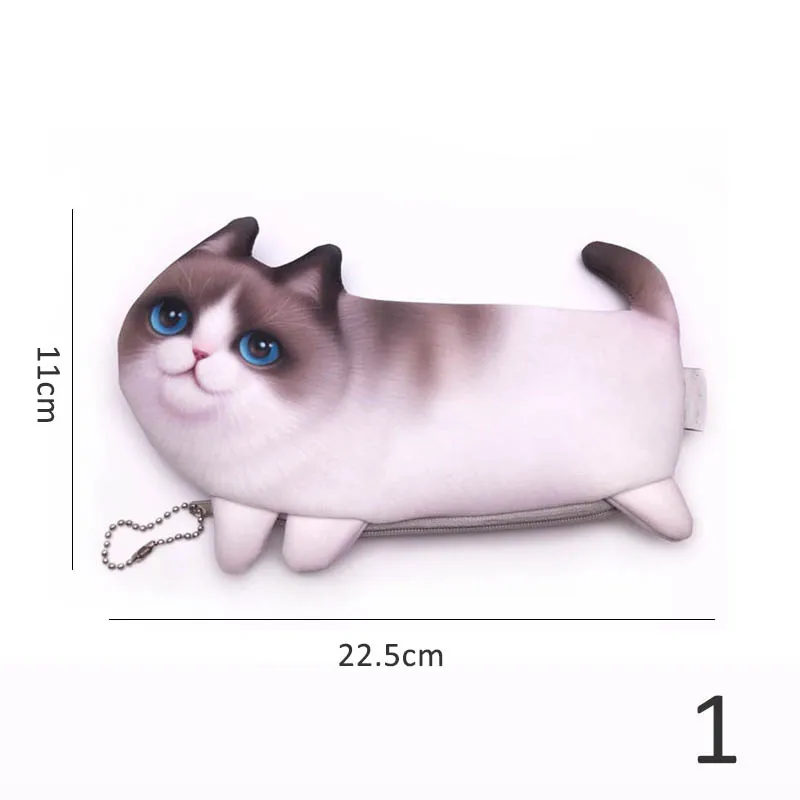 Новинка 1 шт. чехол Забавный карандаш с котом Полиэстеровые Пеналы вместительные