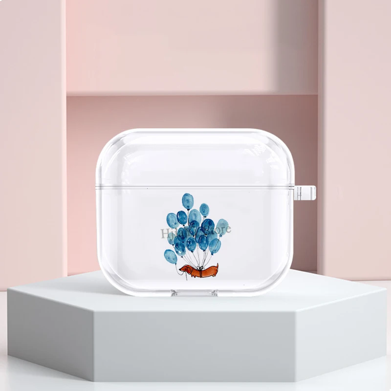 

Dachshund dog and balloons TPU Case For Apple Airpods 3 Cover Protective Earphone Case For Airpods Pro 2/1 Cover