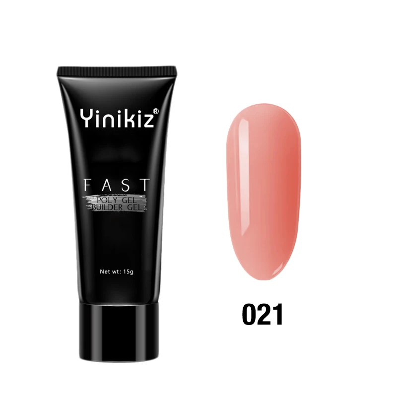 Color-021 Yinikiz стойкий полигель для быстрого наращивания, камуфляжный Светодиодный УФ-полигель, впитывающий клей, накладные ногти - Цвет: Color-021