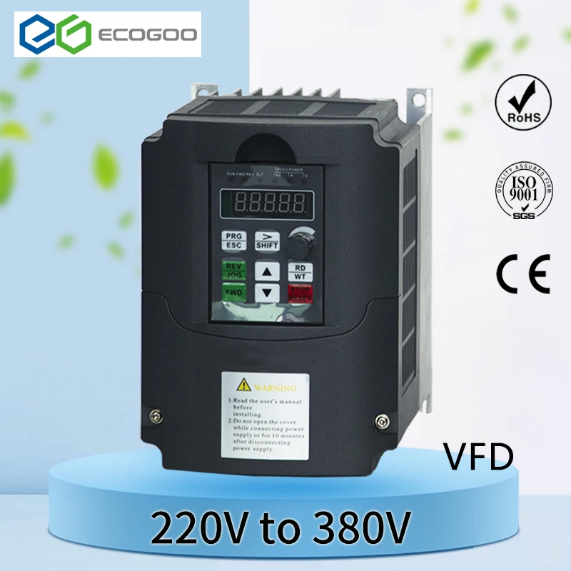 VFD 11 кВт инвертор 220 В AC частоты 1 фаза вход 3 фазы 380 выход для двигателя