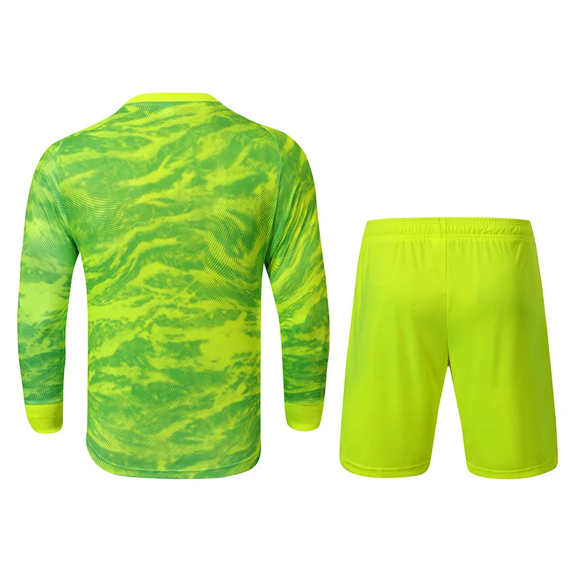 

2021 Adult Goalkeeper Uniform Soccer Jersey Set Professional Goalie Football Uniform Sponge Protection Shirt Pants Shorts Men Ki