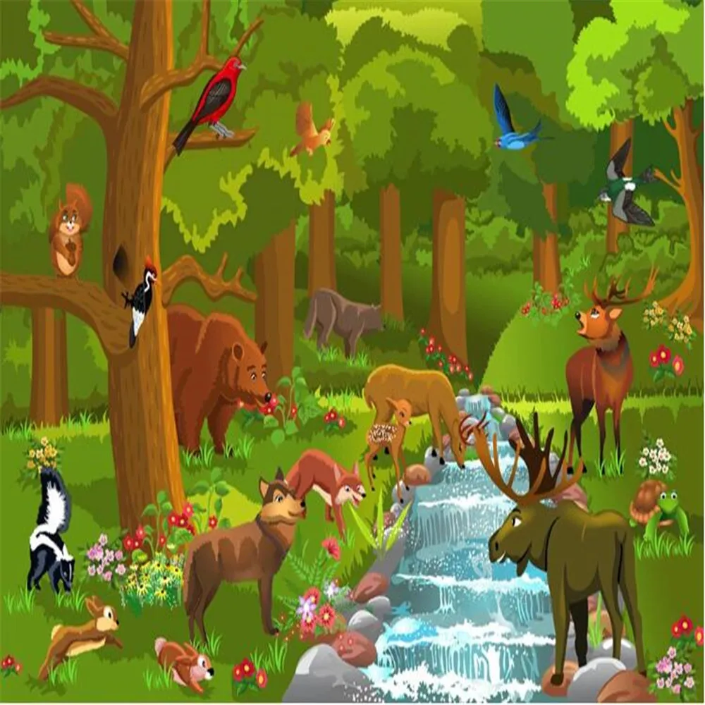 Милфи мультфильм лес зеленый глаз защита вектор Детская комната Декор Живопись