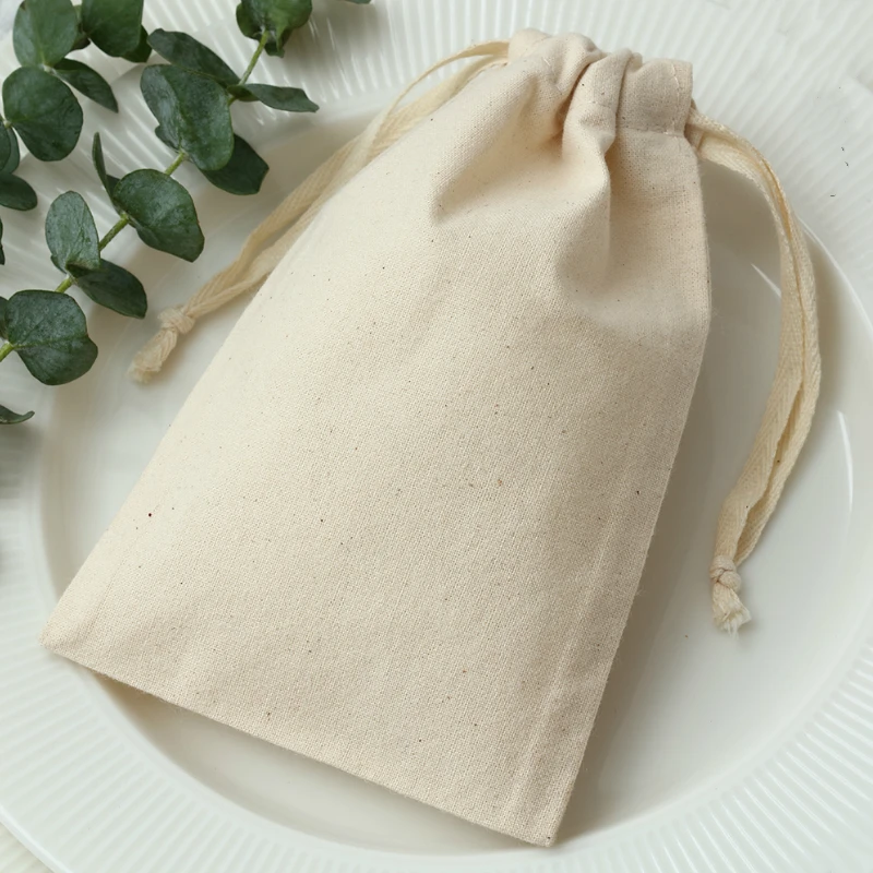 Оригинальная хлопковая Подарочная сумка тканевая на шнурке упаковка для
