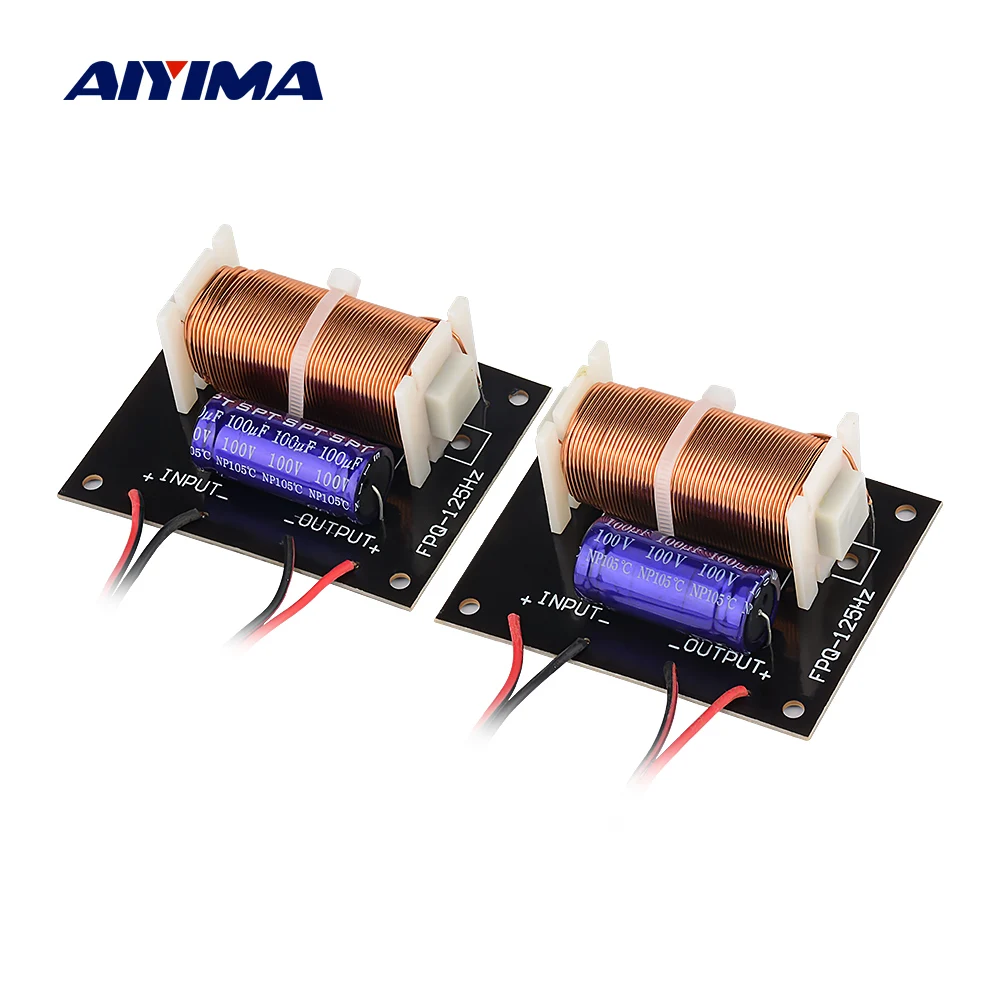 

AIYIMA 2PCS 300W Audio Subwoofer Speaker Crossover 125Hz Woofer Dedicated Frequency Divider For 5-12 inch Bass loudSpeaker DIY
