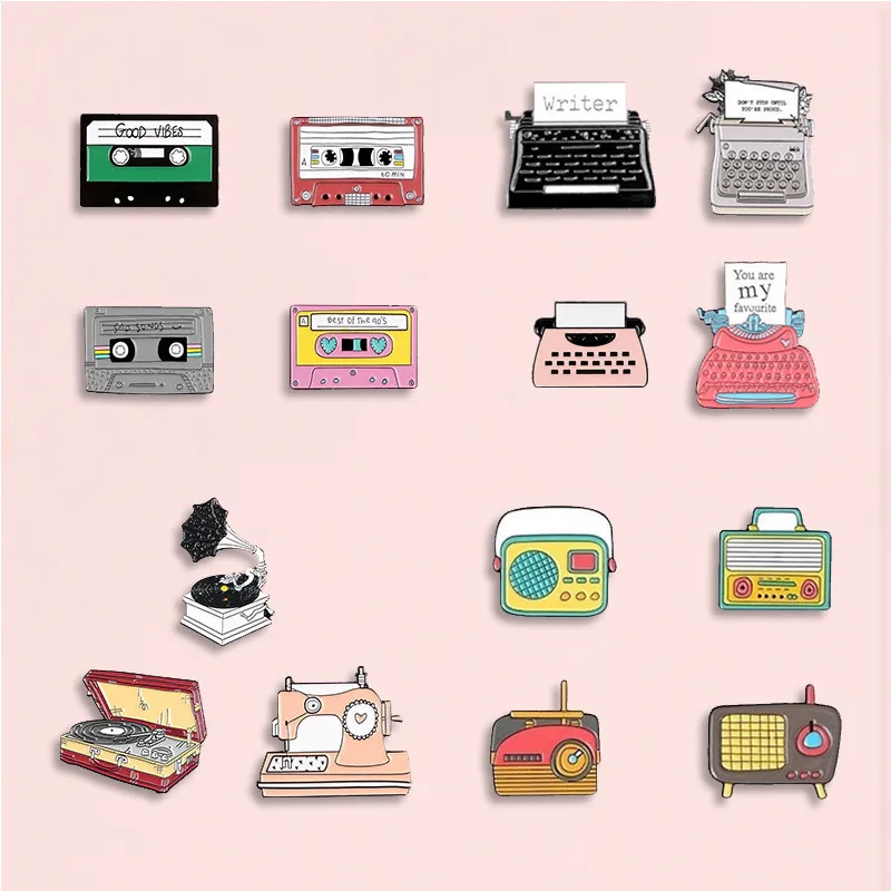 Enamel Pins Cassette Tape Badge Brooch Denim Backpack Organ Eye Jewelry Gift For Friends Wholesale